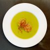 Feine Erbsensuppe mit Süßkartoffel und Jakobsmuschel