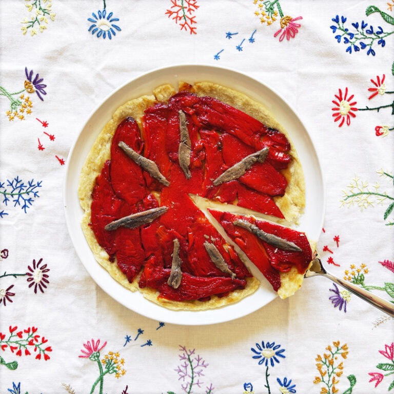 Herzhafte Paprika-Tarte mit Sardellen - Zuckerkringel